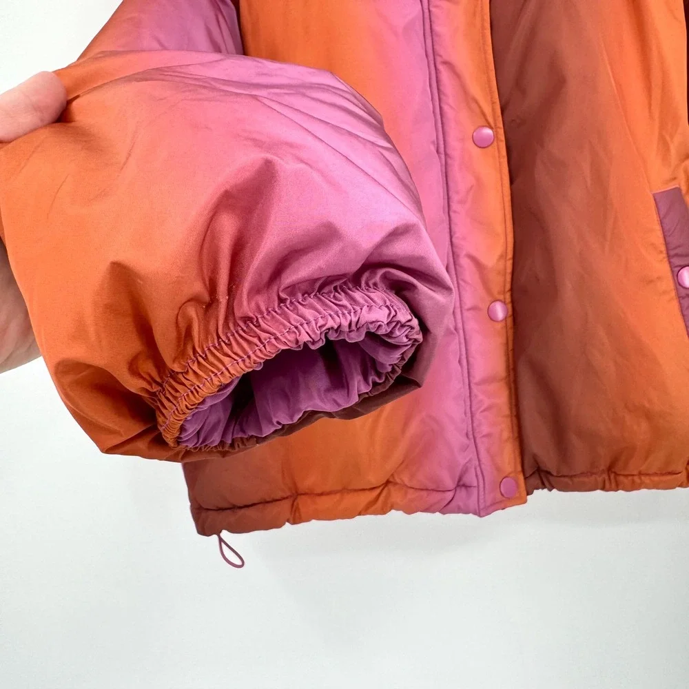 BDG Urban Outfitters Isla Funnel Neck Ombre Puffer Jacket Orange/Purple Small
